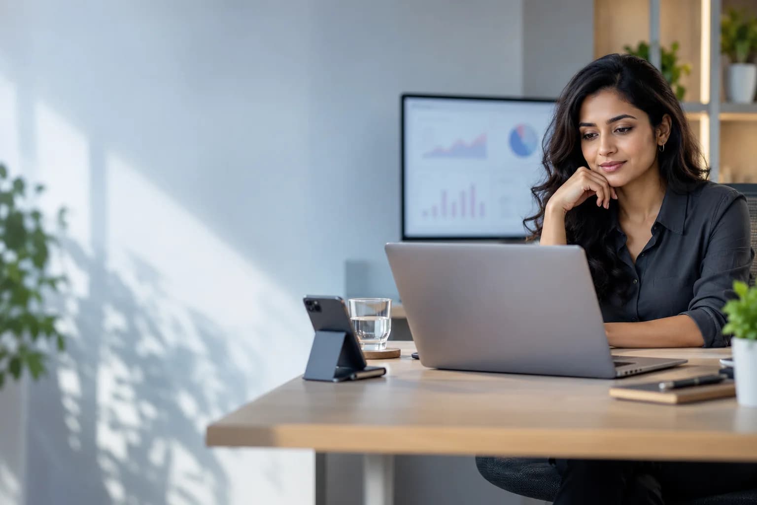 A marketer reviewing the next steps in a campaign