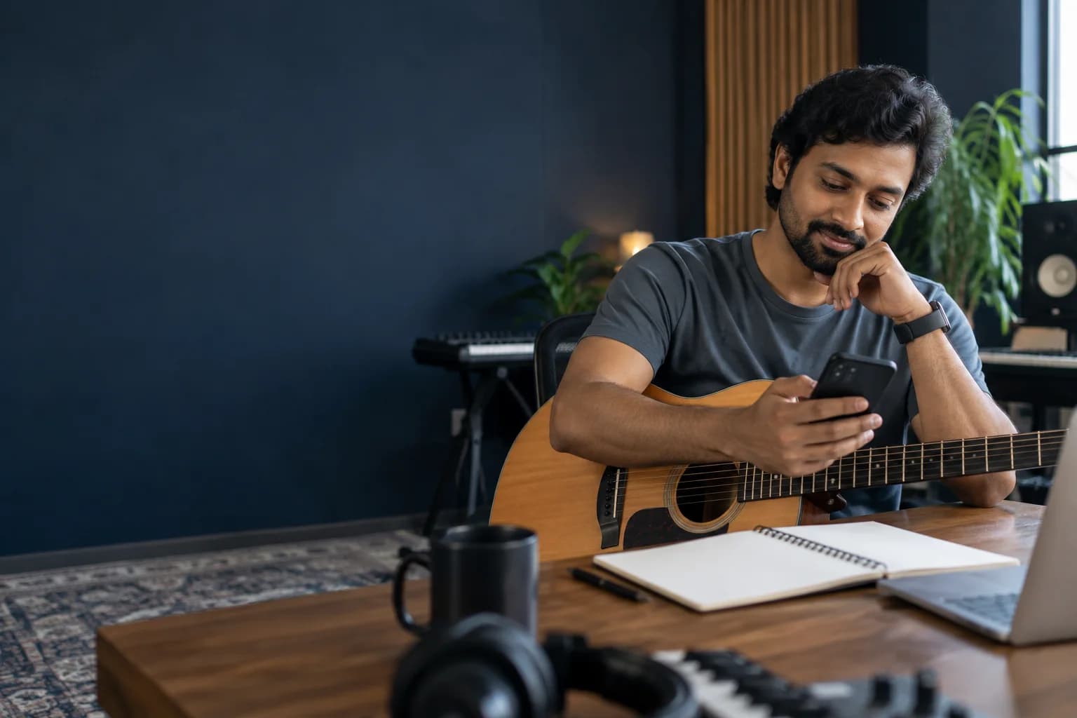 A music educator preparing a resource for his audience