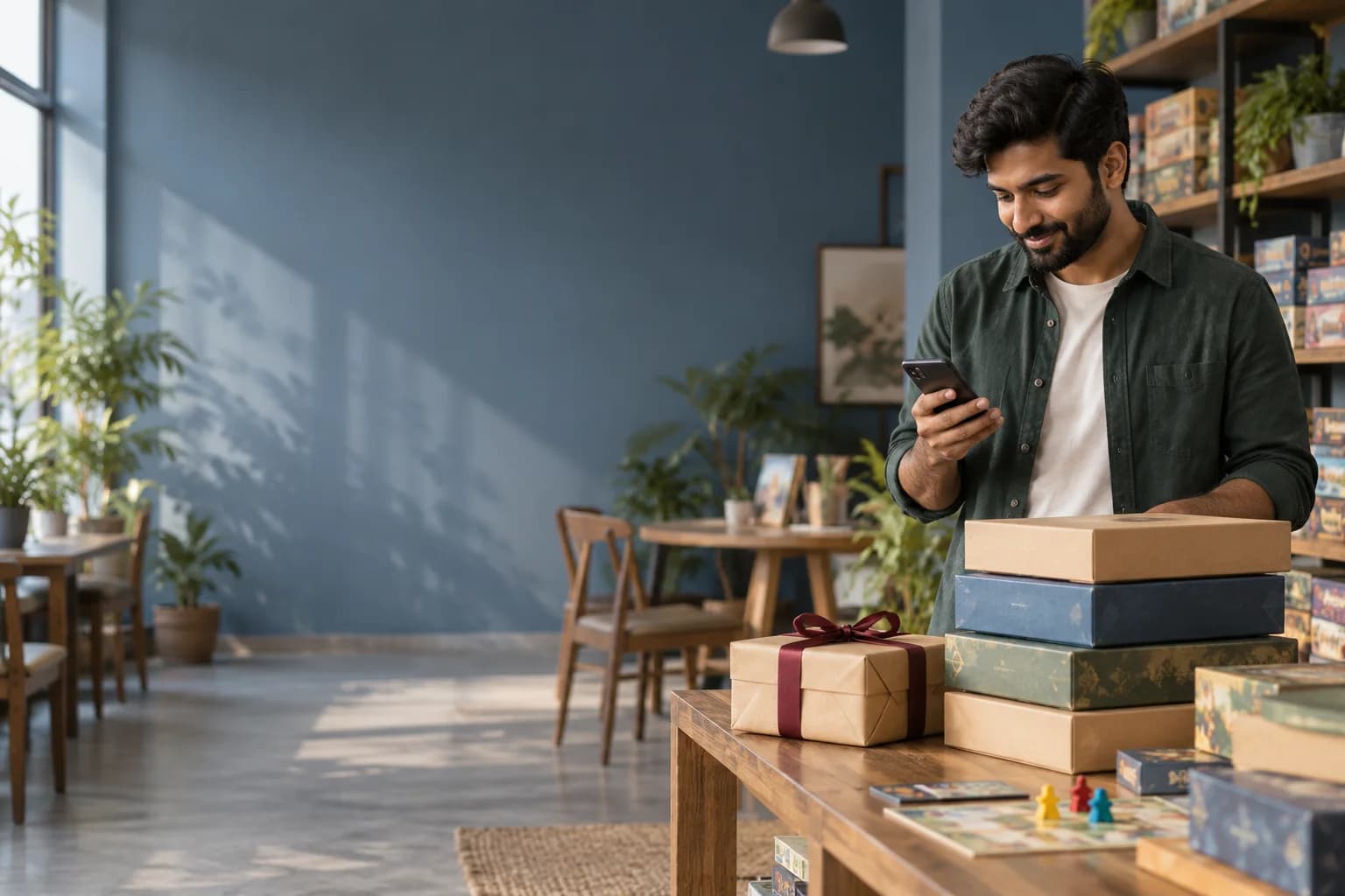 A shop founder checking comments on a community giveaway